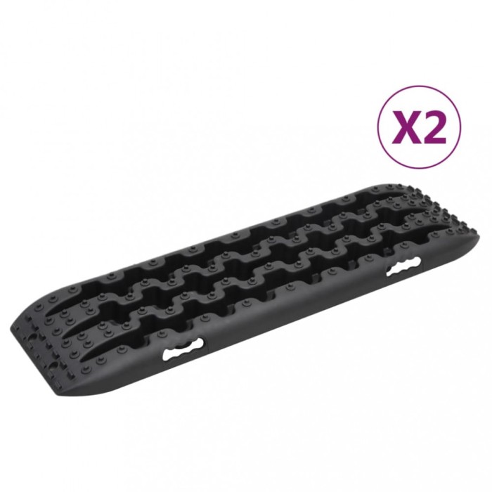 Gossi placi de tractiune, 2 buc., negru, 106x30,5x7 cm, nailon