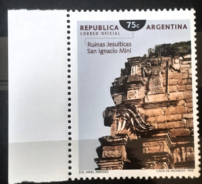 ARGENTINA 1998 arheologie Cultura Mercosur, Ruine San Ignacio MNH foto