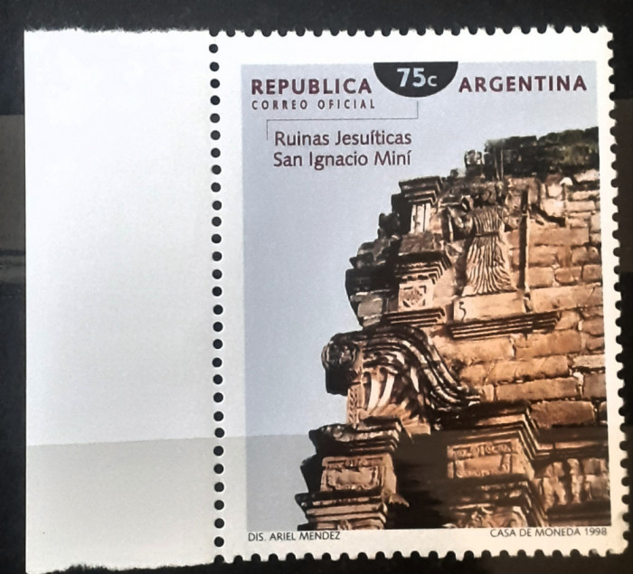 ARGENTINA 1998 arheologie Cultura Mercosur, Ruine San Ignacio MNH