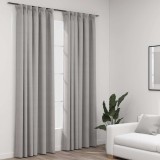vidaXL Perdele opace aspect p&acirc;nză, c&acirc;rlige 2 buc. gri taupe 140x245 cm
