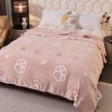 Cumpara ieftin Patura pufoasa cocolino 200x230cm,roz,Puppy Paw-F079
