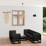 vidaXL Set mobilier grădină cu perne, 8 piese, lemn masiv pin 3076423