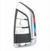 Carcasa cheie Smart Key Topautochei&reg; pentru BMW X1 F48, X5 F15 F85, X6 F16 F86, 2 F45 F46 3 butoane argintiu