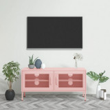 VidaXL Comodă TV, roz, 105x35x50 cm, oțel