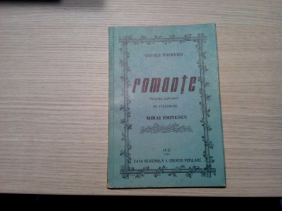 ROMANTE Versuri M. Eminescu - Vasile Popovici (autograf) -1967, 83 p.; partitura foto