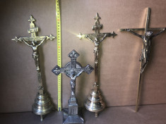 Cruce,crucifix,cruci din bronz si metal alb foto
