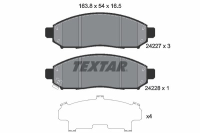 TEXTAR 2422701 set placute frana,frana disc foto