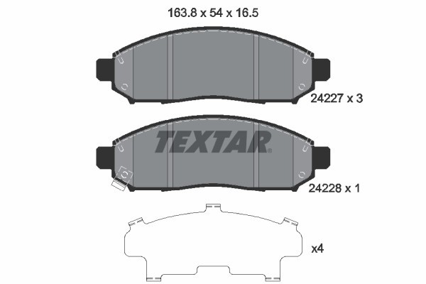 TEXTAR 2422701 set placute frana,frana disc