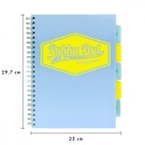 Caiet cu Spirala si Separatoare Pukka Pad Project Book Pastel A4, Dictando, 200 Pagini, Coperta Blue