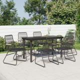 Set mobilier de gradina, 7 piese, negru, ratan PVC GartenMobel Dekor, vidaXL