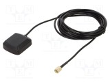 Antenă GNSS GPS 2,5dBi RHCP magnetică YIC pentru cablu 25x25mm