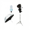 Kit lumina continua cu bec si umbrela tip softbox difuzie fata 92cm, Generic