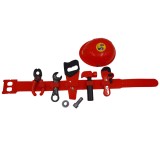 Set Scule Jucarie IdeallStore, Centura 75cm, Casca, Cheie, Patent, Fierastrau, Ciocan, Plastic, Rosu, Fete/Baieti, 11 Ani+