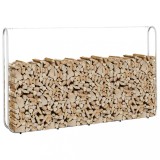 vidaXL Suport pentru lemne de foc 250x25x150 cm Oțel galvanizat 4100706