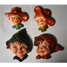 Patru aplice decorative / doua perechi fata baiat - perioada comunista