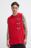 New Era tricou din bumbac barbati, culoarea rosu, CHICAGO BULLS