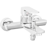 Baterie perete cada/dus Ferro Alba VerdeLine BLB1VL, 10 bar presiune maxima, 150 &plusmn; 20 mm distanta intre racorduri, crom, fara accesorii