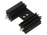 Radiator extrudat cu aripioare negre L: 25,4mm W: 35mm 14&deg;C/W