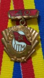 SV * INSIGNA RPR * UTM 40 ANI * Uniunea Tineretului Muncitor * 1922 - 1962