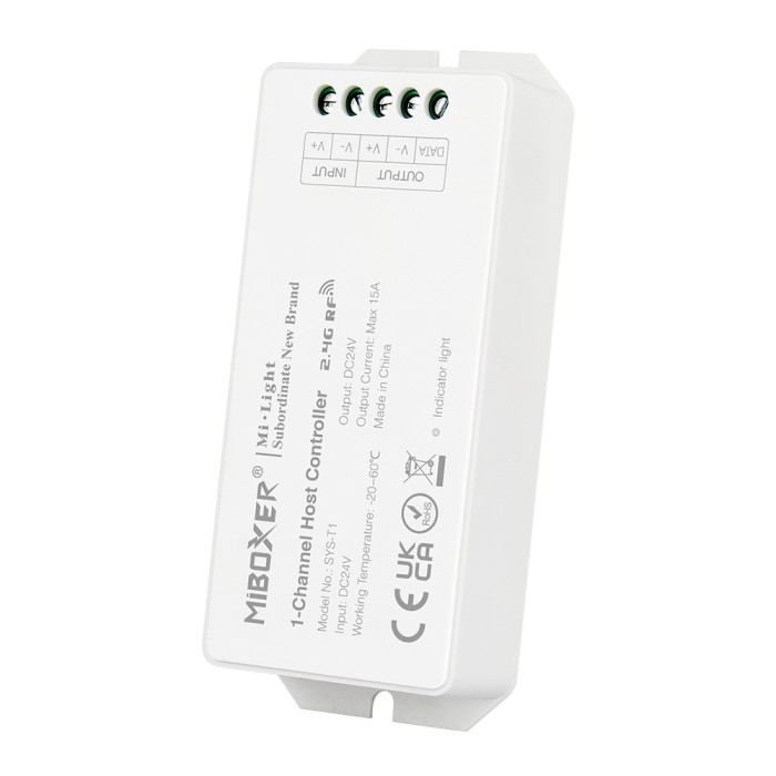 Controler Mi-Light SYS-T1 MiBoxer Group Control gazda cu 1 canal pentru lumini de sistem SYS de 24 V