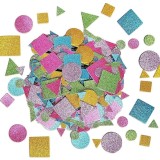 Stickere autoadezive forme geometrice colorate glitter,hartie gumata,60 bucati set