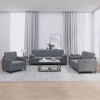VidaXL Set canapea cu perne, 3 piese, gri &icirc;nchis, catifea 3201955