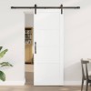 Ușa Glisantă Alb și negru 78 x 202 cm Lemn de pin solid și oțel