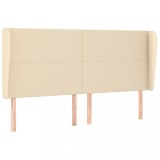Cumpara ieftin Tablie de pat cu aripioare, crem, 163x23x118/128 cm, textil