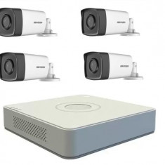 Kit supraveghere Hikvision Turbo HD 1080P cu 4 camere cu IR 80 m, vizualizare pe internet SafetyGuard Surveillance