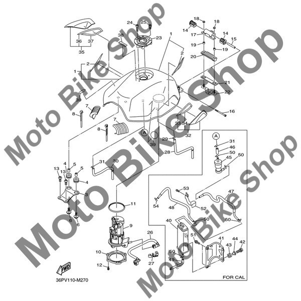 MBS Bucsa cauciuc 2013 Yamaha FZ6R FZ6RDL / FZ6RDCL #4, Cod Produs: 904801601000YA