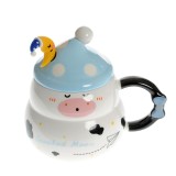 Cana ceramica cu capac Crooked Moon si design vacuta 450 ml