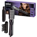 Perie cu aer cald Braun AS330, 400 W, 3 accesorii, 2 trepte viteza/temperatura, Negru