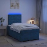 Cumpara ieftin Pat boxspring cu saltea albastru 120 x 200 cm Catifea