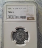 25 Bani 1982. GRADATA MS 65.- Romania