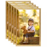 Cumpara ieftin Rame foto colaj pentru perete/masă 5 buc. auriu 59,4x84 cm MDF