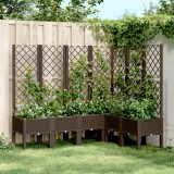 Cumpara ieftin Jardinieră de grădină cu spalier, maro, 160x120x142 cm, PP
