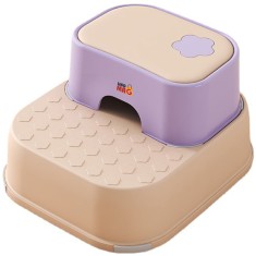 Scaunel Inaltator pentru Copii 2 in 1 cu Doua Trepte Linomag?, Multifunctional, pentru WC, Baie si Bucatarie, Somon / Mov foto