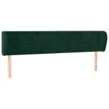 Cumpara ieftin Tablie de pat cu aripioare verde inchis 203x23x78/88 cm catifea