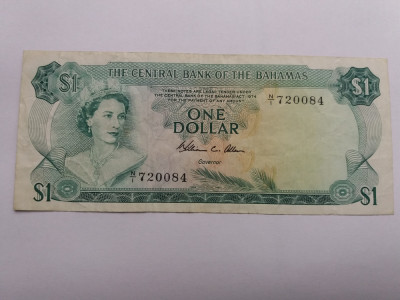 Bahamas - 1 Dollar 1974-rara foto