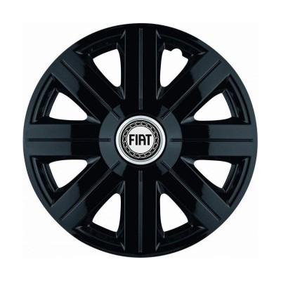 Set 4 Capace Roti, potrivite jantelor de R14, pentru Fiat, model Cosmos Negru foto