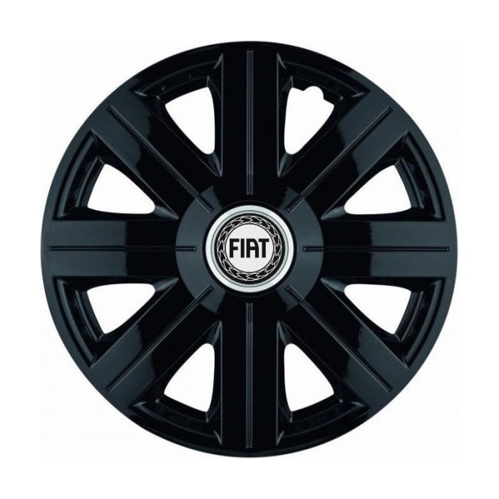 Set 4 Capace Roti, potrivite jantelor de R14, pentru Fiat, model Cosmos Negru