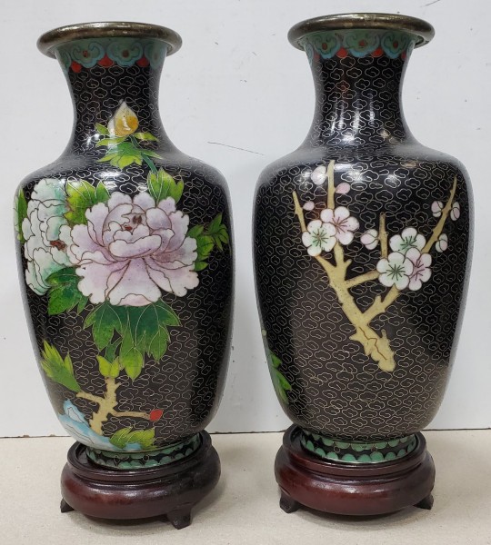 Pereche de vaze Cloisonne, China, Secol 20