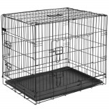 @Pet Cusca transport caini, negru, 77,5x48,5x55,5 cm, metal, 15002 GartenMobel Dekor, vidaXL