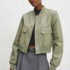 Answear Lab geaca bomber femei, culoarea verde, de tranzitie