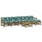 Set mobilier de gradina cu perne, 7 piese, lemn de pin tratat