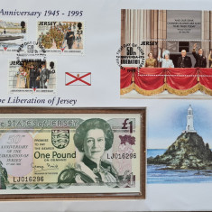 Jersey 1 lira pounds 1995 Liberation of Jersey seria LJ