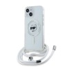Husa pentru iPhone 15 / iPhone 14 / iPhone 13 - Karl Lagerfeld IML MagSafe (KLHMP15SHCCHNT) - Transparent Choupette Head&amp;Cord