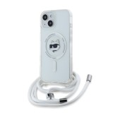 Husa pentru iPhone 15 / iPhone 14 / iPhone 13 - Karl Lagerfeld IML MagSafe (KLHMP14SHCCHNT) - Transparent Choupette Head&amp;Cord