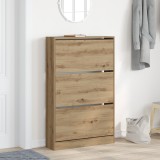 vidaXL Dulap de &icirc;ncălțăminte Stejar Artisan 80x21x125,5 cm Lemn prelucrat
