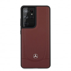Husa Mercedes din Piele pentru Samsung Galaxy S21 Ultra 6.8&amp;quot;, New Urban Line Collection, Rosu foto